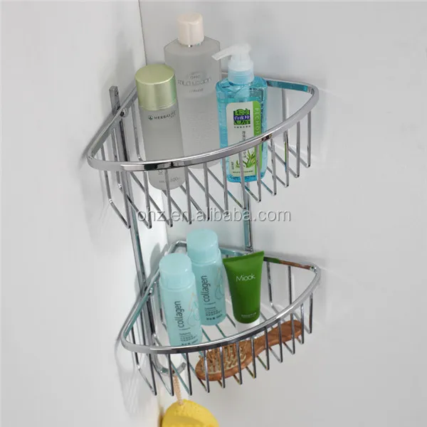 8811 304 de acero inoxidable cestas de almacenamiento para baño montado