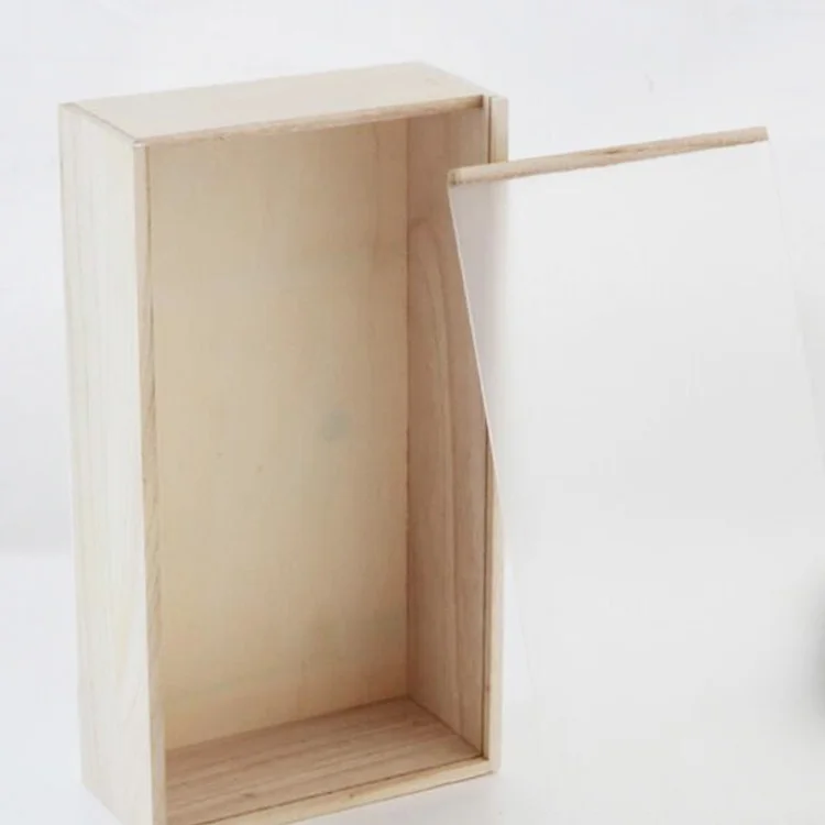 Custom Lightweight Transparent Lid Paulownia Wooden Shadow Box With