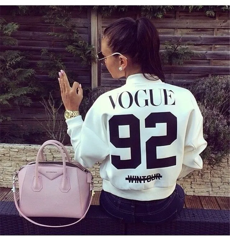 

2016 Zip-off Hoody Digit Baseball Women Sport Blazer jackets for women, White;black