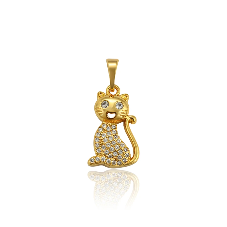 

34553 xuping 24k gold plated Synthetic CZ jewelry cat shaped fashion pendant for children