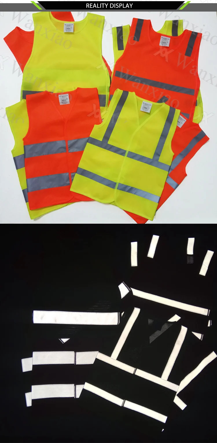 high visibility fluo yellow orange children kids reflective