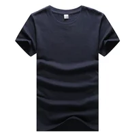 

High quality short sleeve round blank men custom print black t shirt
