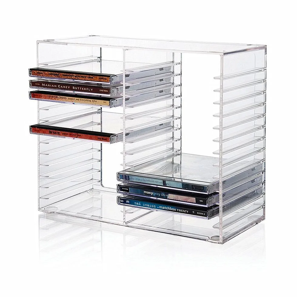 Stackable Clear Plastic CD Holder - holds 30 Standard CD