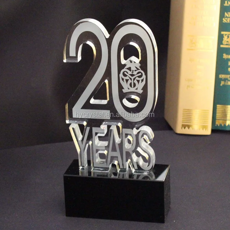 New Crystal Glass 10 Year Business Wedding Anniversary Trophy Gift