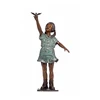 Africa Style Lovely Girl Hunting Animals Bronze Sculpture