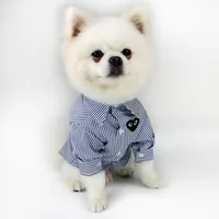 

Wholesale pet clothing shirt two-legged Blue stripes dog clothes summer