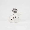 Lovely designs hollow-out silver plating ear ceramic rabbit ornament for easter