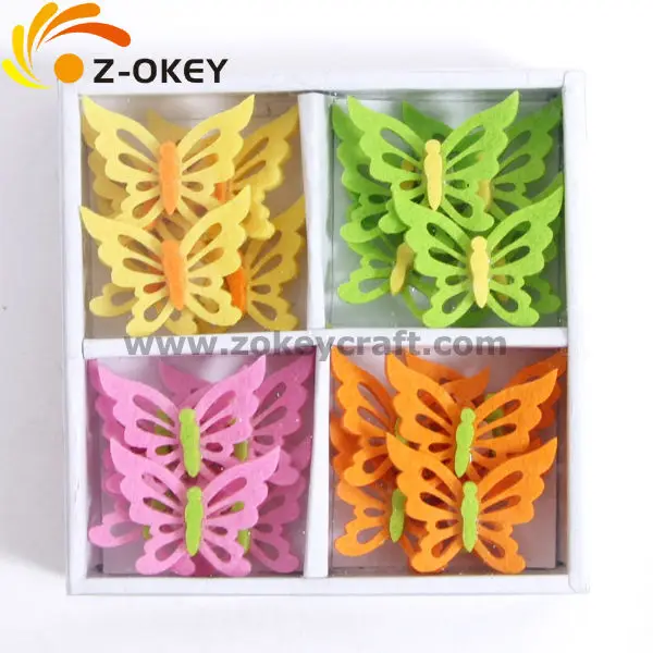 ZFF1015 Butterfly shape felt decorative crafts fridge magnet home decoration