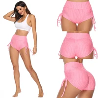 

custom women bubble textured compression crossfit sports fitness sweat athletic running gym yoga scrunch booty shorts for girls