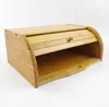 Kitchen Natural Wooden Roll Top Bread Box for Food Storage