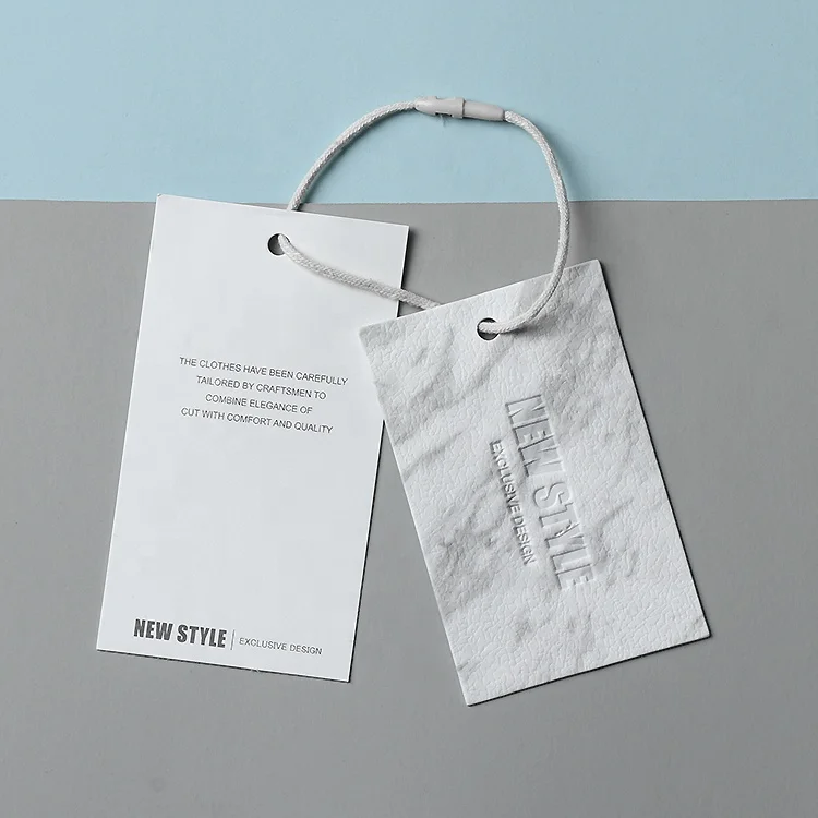 

Custom recycled white cardboard hang paper tag, Pantone color/cmyk