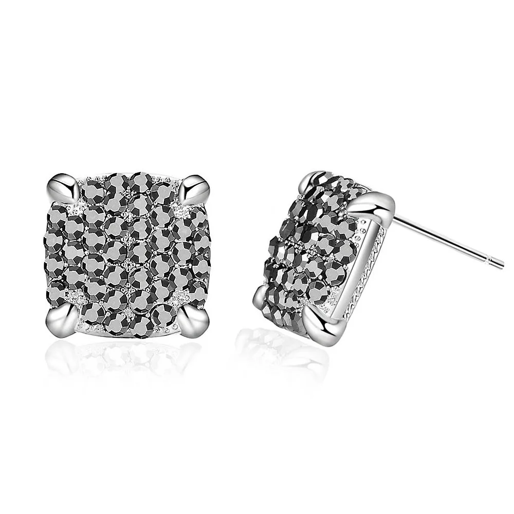 

Mytys New Design Retro Jewelry Square Oxide Silver Plating Color Pave Setting Black Marcasite Girls Earrings CE585