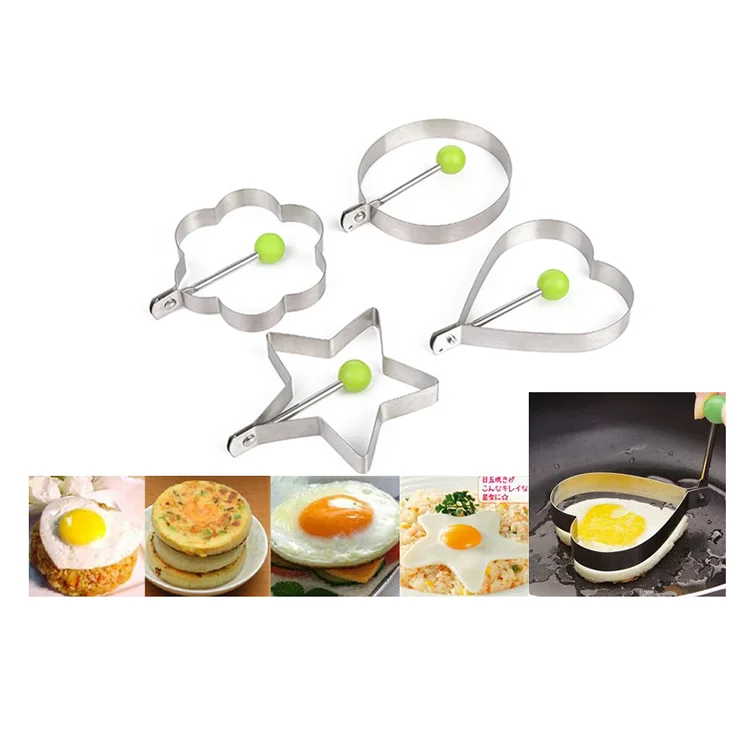  2018 Amazon Hot Sale New Product Stainless Steel Heart Shaped Fried  Egg Form Baking Model Fried Egg Pancake Mold Tool