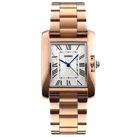 

time watch stainless square lady watch luxury rose gold