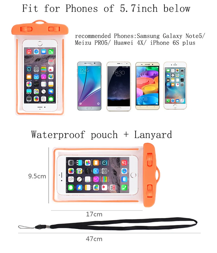 New Products Universal Plastic Water Proof Cases Mobile Phone Smartphone Pvc Waterproof Dry