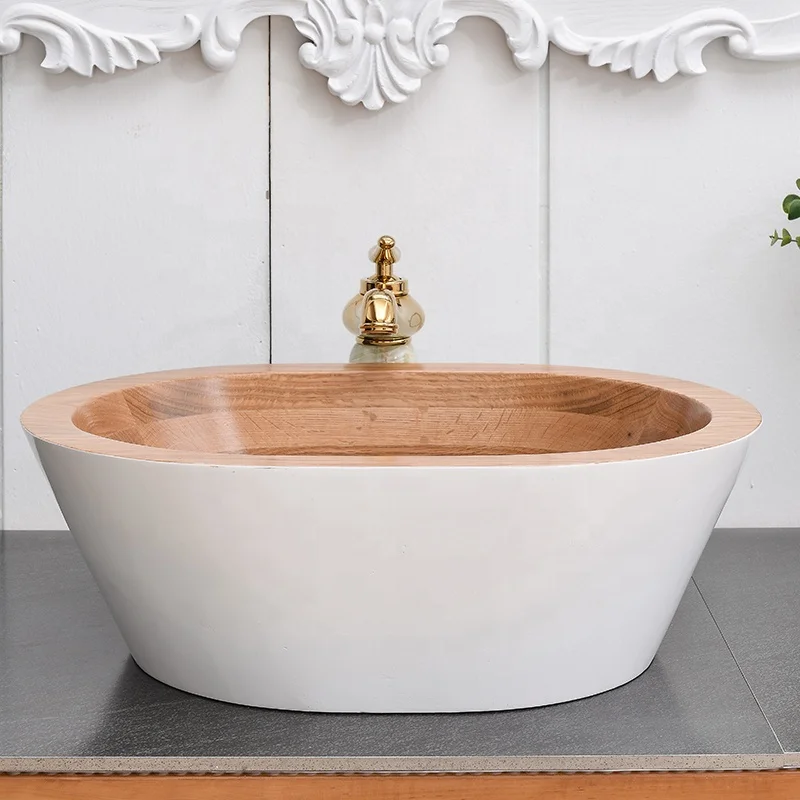 European standard bathroom sink wooden hand wash basin Pedestal