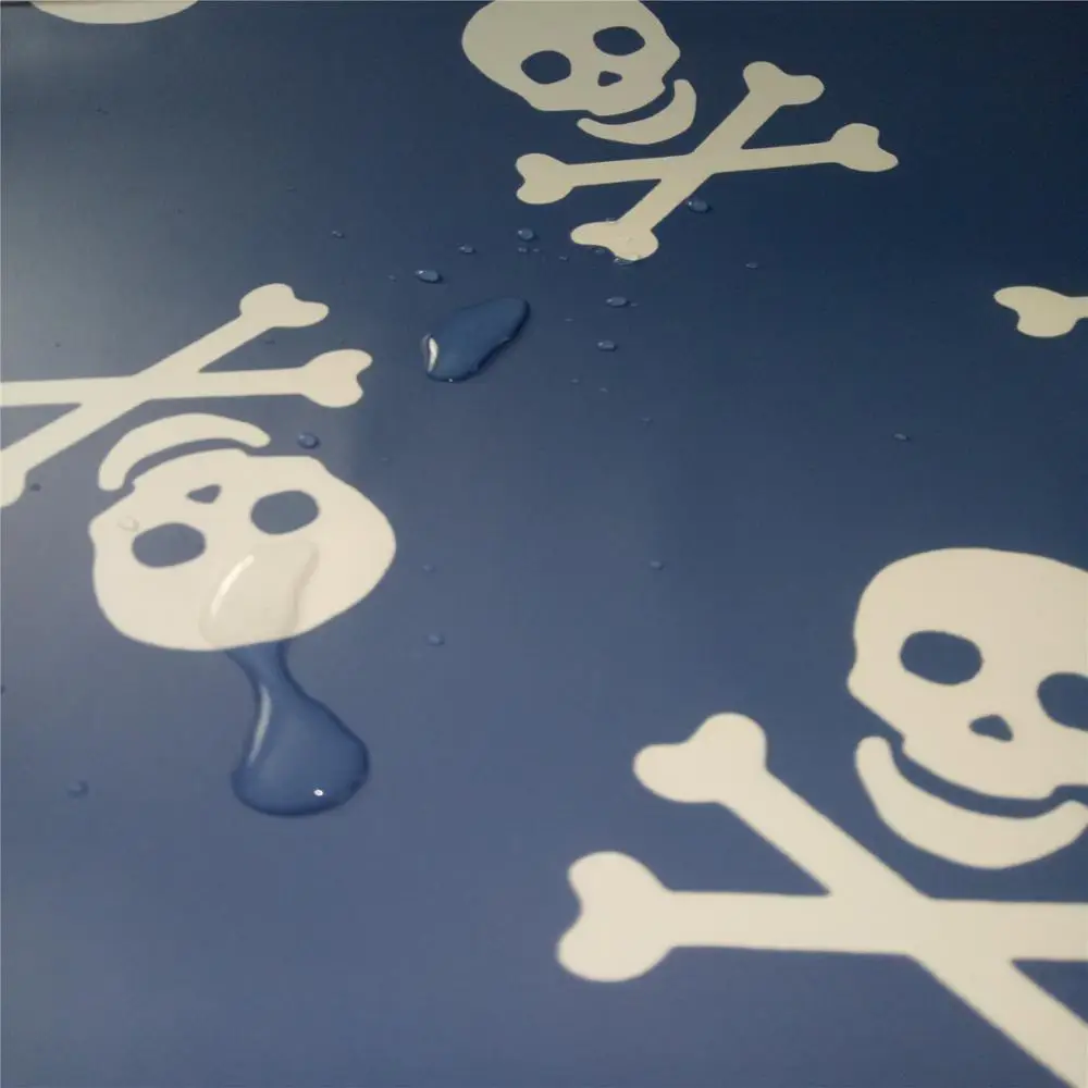 
New Skullcandy design blue color 100%Polyester Tear-Resistant and waterproof Release Paper woven fabric 