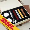 Wax Seal Set Retro Wooden Handle Letter Stamp Kit Vintage Retro Letter Envolop Set with Gold Red Silver Sticks Free Shipping