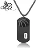 Boy's Basketball Player Number 0 Necklace Religious Stainless Steel Sports Pendant Strength Christian Verse I Can Do All Things