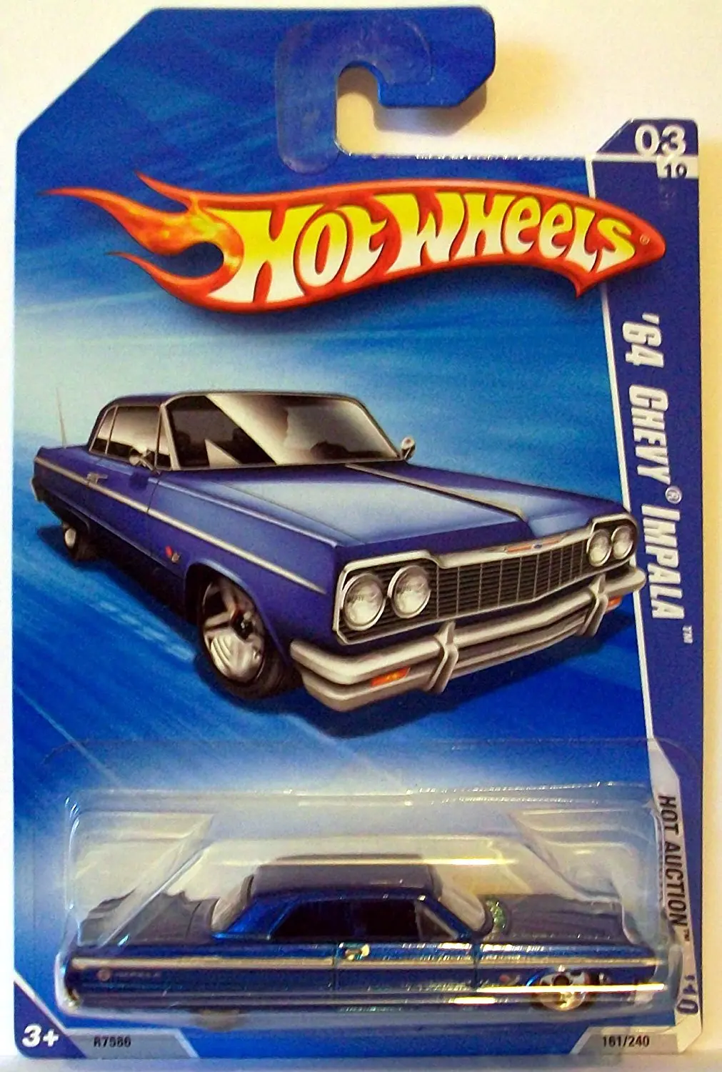 Hot Wheels 2010-161 BLUE '64 Chevy Impala Hot Auction 1:64 Scale.