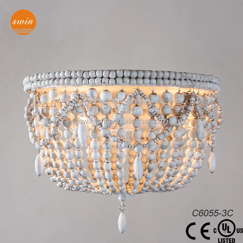 Verwonderend Home Decorative Rh Wood Beads Flush Mount Ceiling Light Lamp C6055 CK-66