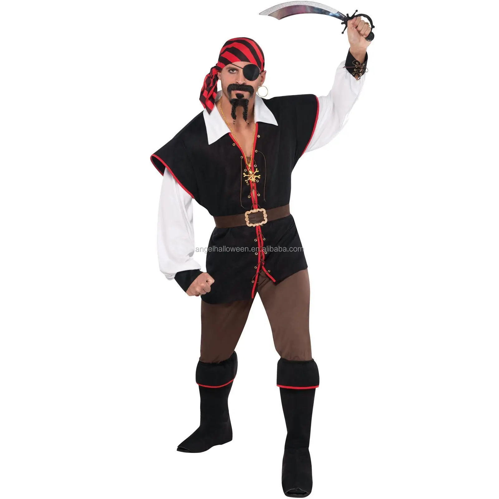 Mens Pirate Of The Caribbean Captain Jack Sparrow Pirate Fancy Dress Costume Bp2151 Buy 8026