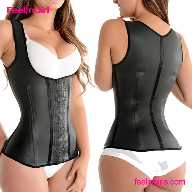 

China Wholesale Free Add Logo Black Latex Waist Cincher Slimming Vest Corset, Black vest corset