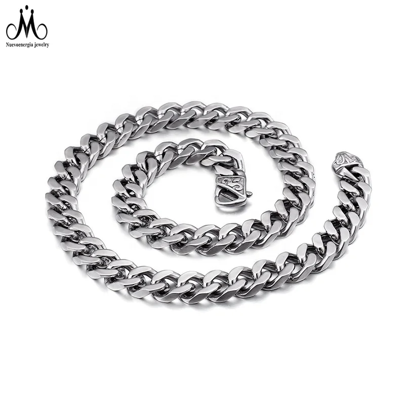 

Mens Jewelry 13MM 60CM Cuban Link Chain Stainless Steel Necklace, As picture