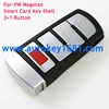 3+1Buttons Smart Remote Key Shell Replacement Fob Case for VW CC Passat Magotan
