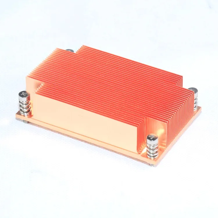 Customized passive copper extrusion rectangle extruded heatsink 1U