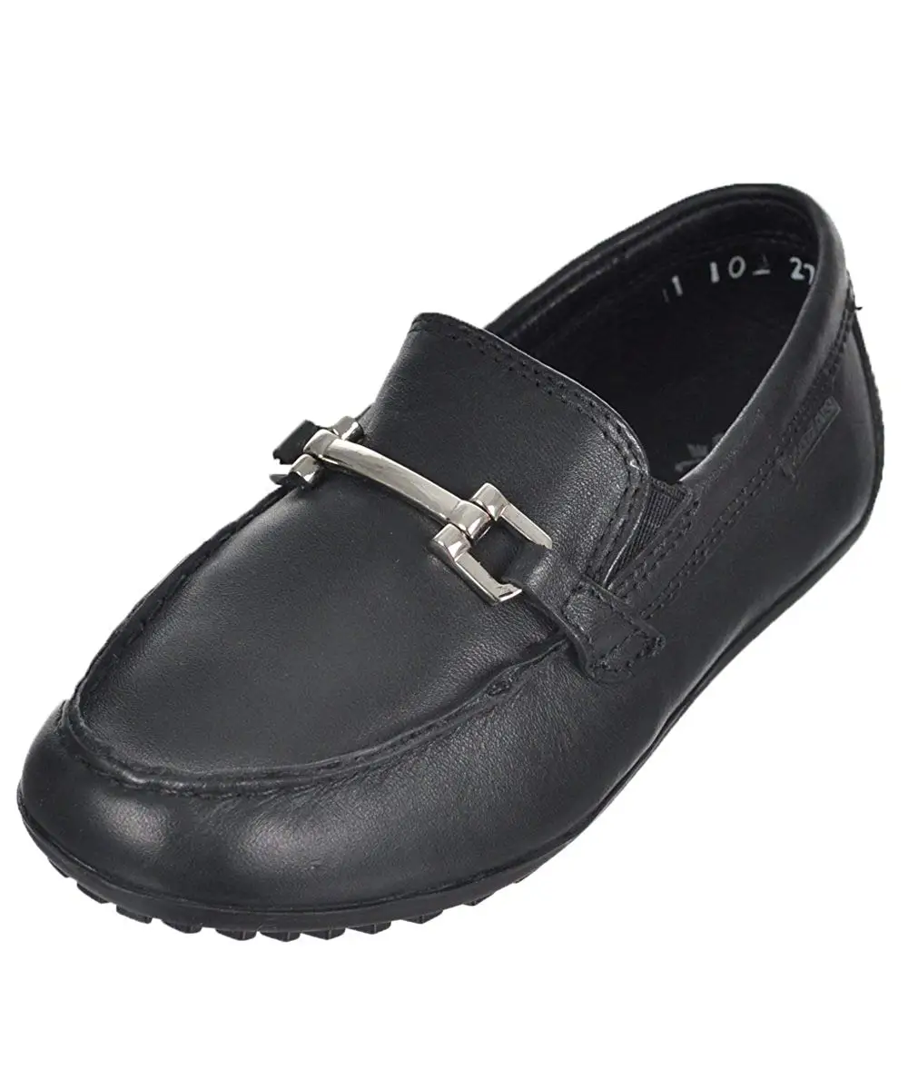 Zadas Boys Casual Dress Shoes 703 Black Leather Loafers with Buckle Footwear