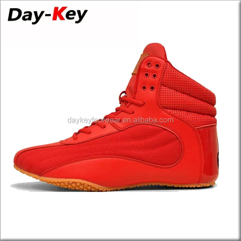 

High top leather durable rubber sole fitness shoes for men