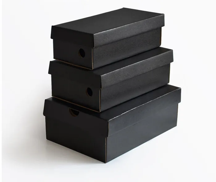 Custom Cheap Black Recycle Strong Plain Corrugated Cardboard Shoe