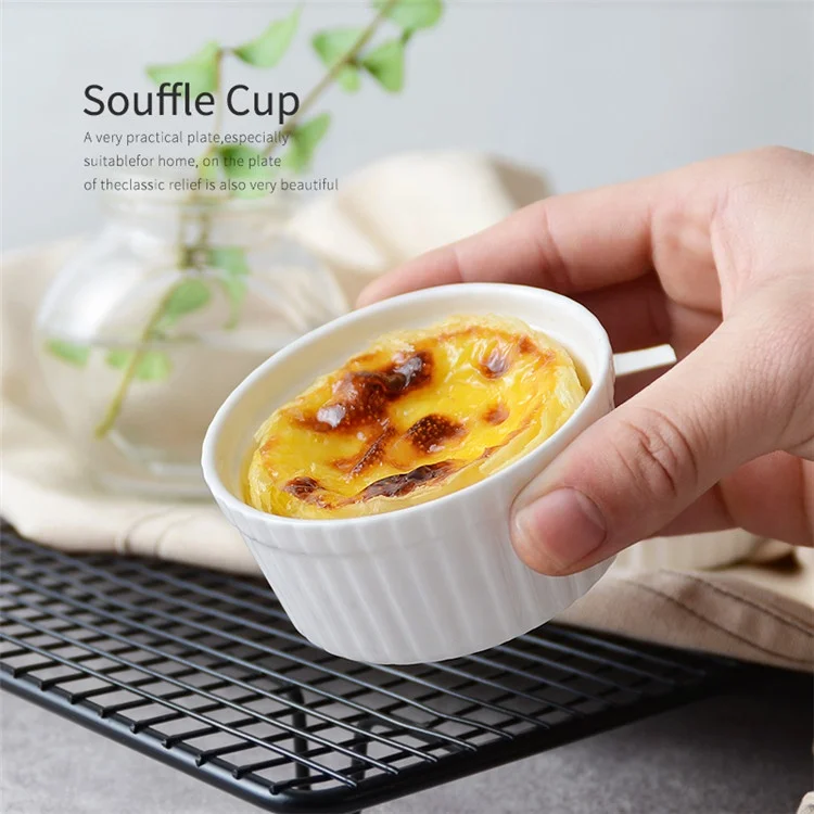 

Nordic pudding mould souffle bowl nonstick white color bakeware ceramic set