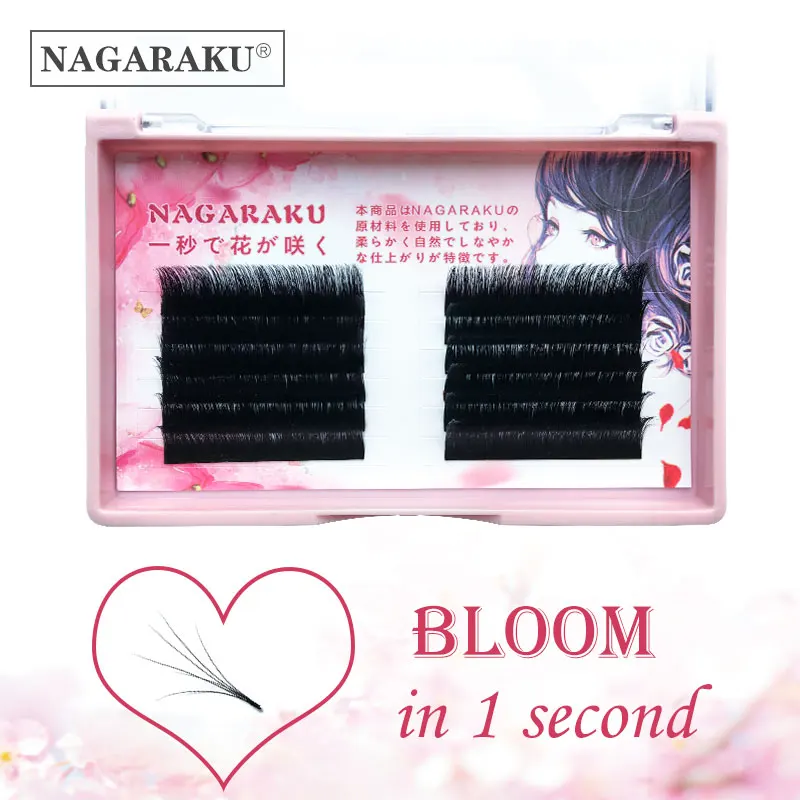 

NAGARAKU autofans lashes bloom eyelash volume effect false eyelash bloom faux mink eyelash extension cilia russian volume, Black