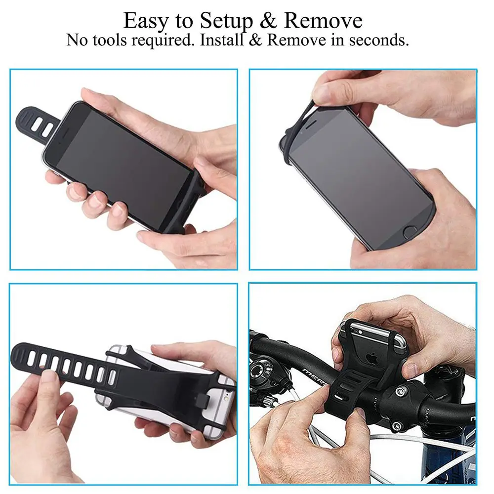 Bicycle Phone Silicon Holder For iPhone Universal Mobile Cell Phone Holder Bike Handlebar Clip Stand GPS Mount Bracket