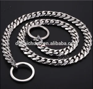 Image of Wholesale pet product big 20mm welded gold curb metal chain strong stainless steel dog Collar