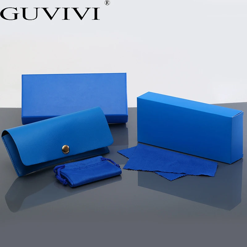 

GUVIVI Sunglasses with case with pouch and cloth PU Sunglasses soft case set, Black