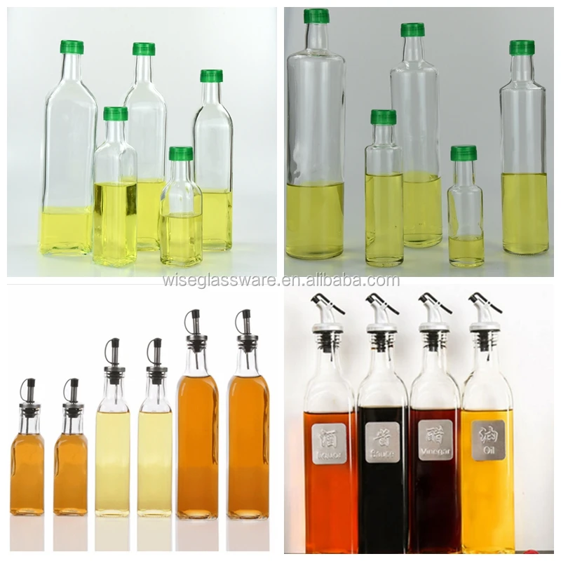 Cheap 250ml 8oz Dark Green Glass Olive Oil Bottle For Virgin Olive Oil