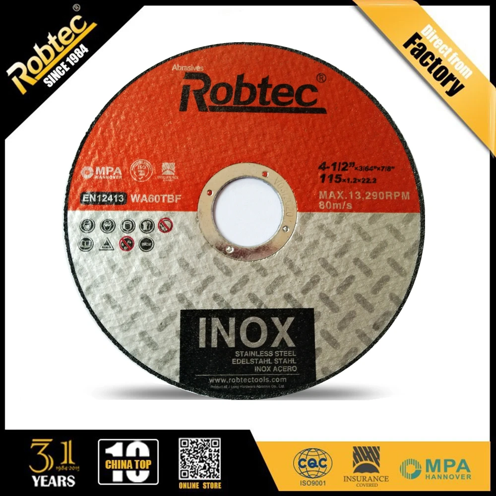 16 inch ROBTEC 400mm Cutting Disc For INOX, MPA Verified Cutting Wheel/Disk