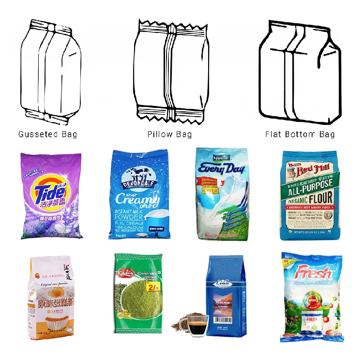 Curry Chilli Spices Powder Automatic VFFS Auger Filler Packing Packaging Machine