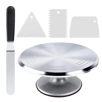 

12" Cake Turntable,Rotating Cake Stand with Icing Spatula and Comb Icing Smoother