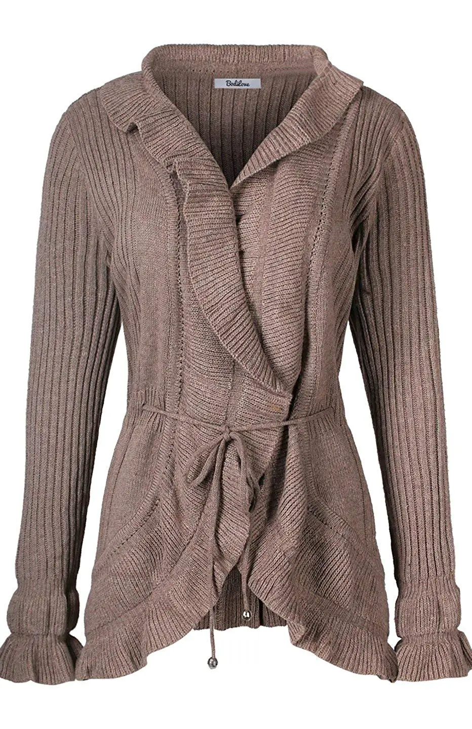 pink ruffle cardigan