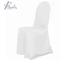 white basic polyester wedding chair covers with satin sashes for banquet chairs