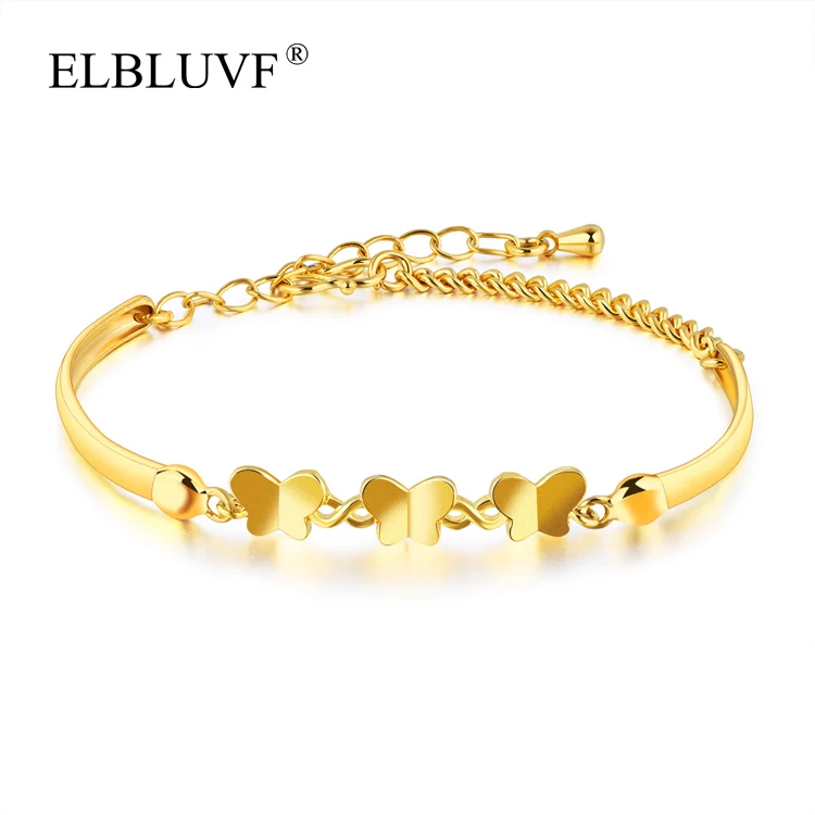 

ELBLUVF Free Shipping Copper Alloy 18K Gold Multiple butterflies shape Bracelet Jewelry For Girls/Women/Ladies