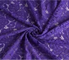 customize beautiful factory price purple colour nylon material cord lace /lace fabric