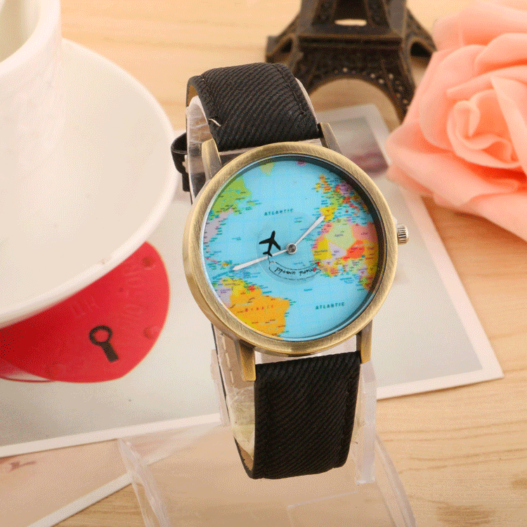 Hot Sale World Map Watch Fashion Japan Movement Travel Map Watch Buy