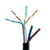 Kingmaking high quality UTPCat5e+2C power cable PE insulation oxygen- free copper PVC jacket for IP camera application 305M/Roll