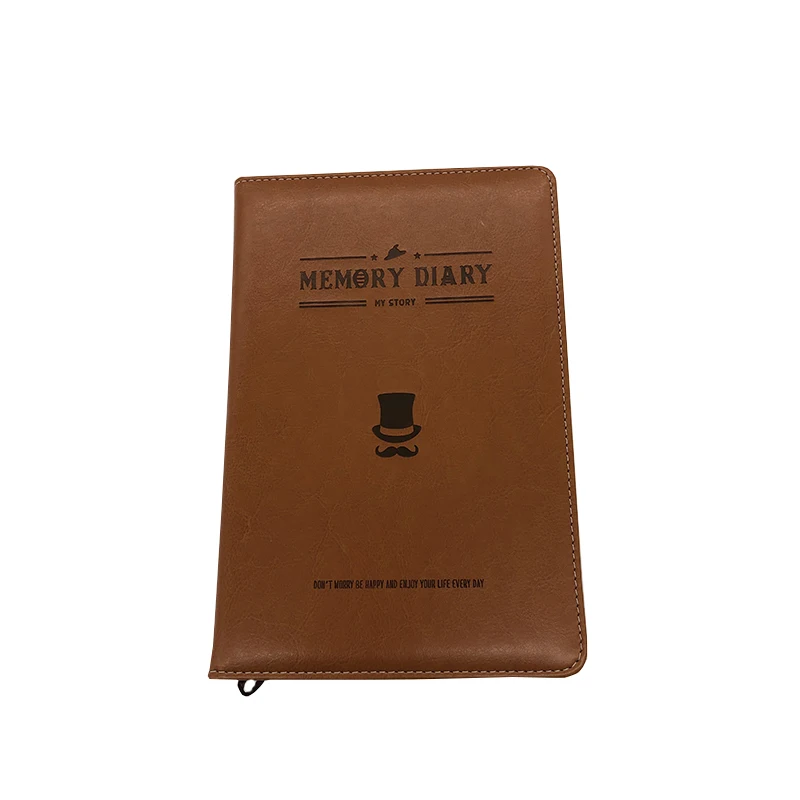
Stamp Handmade Pu Calender Vintage A5 Display Guest Executive Leather Cover NoteBook 