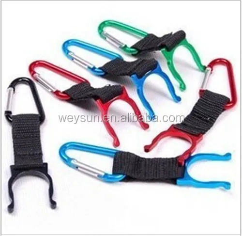 

Locking Carabiner Clip Water Bottle Buckle Holder Camping Snap hook clip-on, Black;red;blue;green;golden;silver;purple